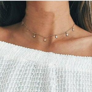Dainty star choker adjustable necklace